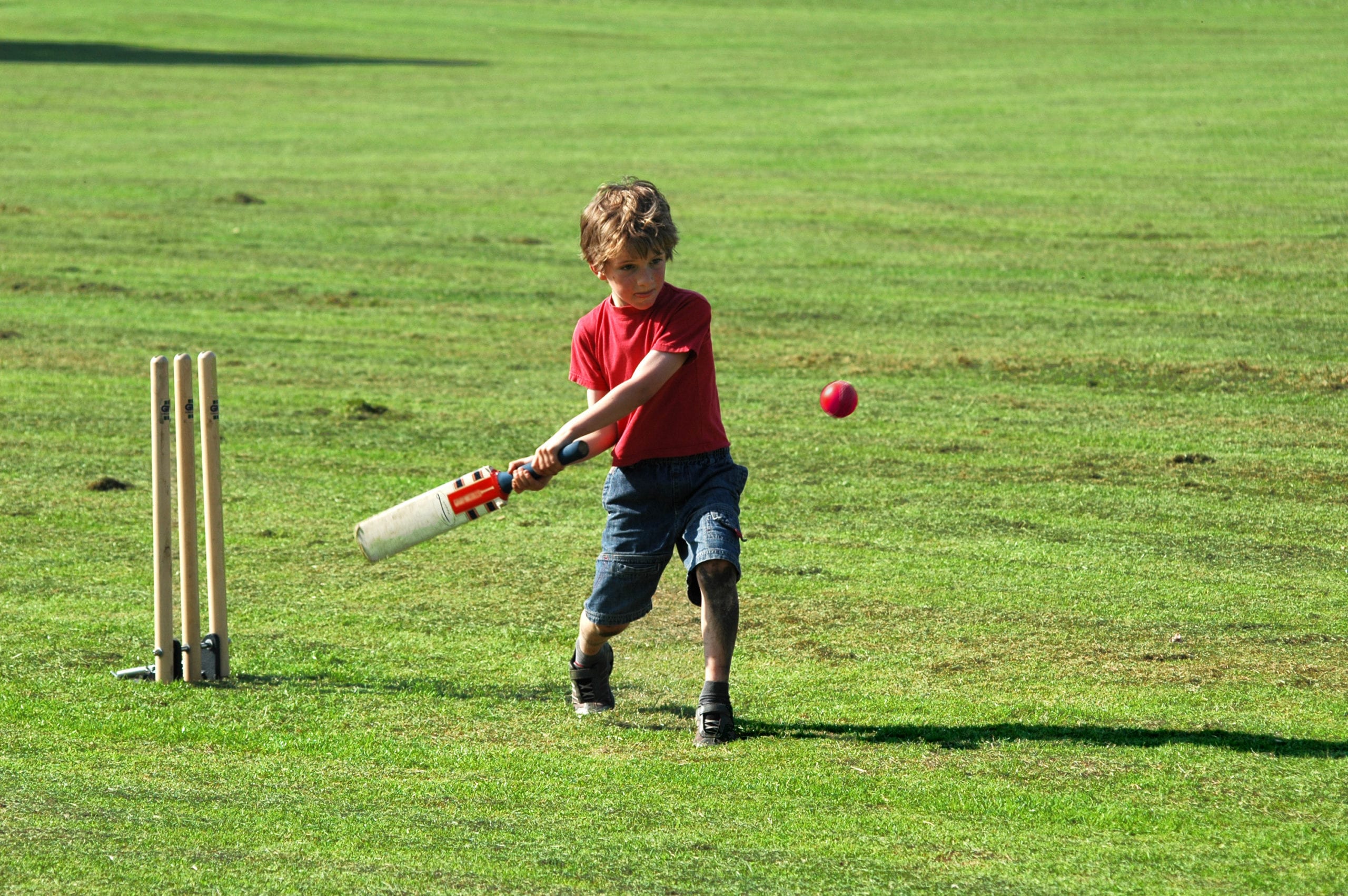 boy playing cricket, batting ball